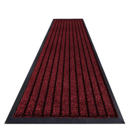 Imperial Rooms Dirt Absorbent Red Rubber Mat Non Slip Washable Striped Barrier Mat 0.8M X 3M - thumbnail 1