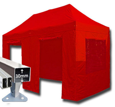 Crocodile Trading 3M X 6M Trader-Max 30 Commercial Instant Shelter Pop Up Gazebos Frame, Canopy & Sides - Red - image 1