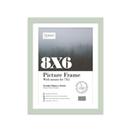"8X6"" Mint Green Frame With Mount For 7X5"" Pictures 20mm Thin Edge Portrait And Landscape Display With Wall Hooks And Kickstand" - thumbnail 1