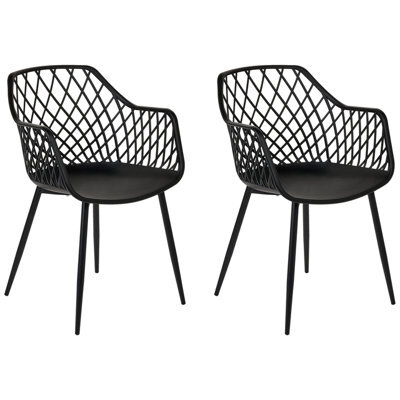 Beliani Set Of 2 Dining Chairs Nashua Ii Black - image 1