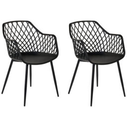 Beliani Set Of 2 Dining Chairs Nashua Ii Black - thumbnail 1