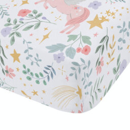 Catherine Lansfield Fairytale Unicorn Fitted Sheet White - thumbnail 2