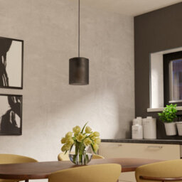 Eglo Colomera Black Steel & Glass Modern Minimalist Pendant - thumbnail 2