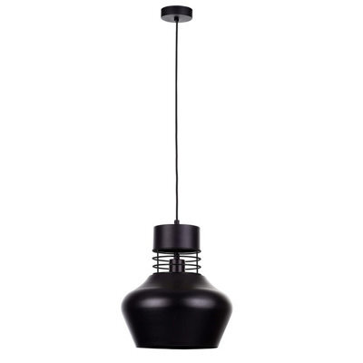 Luminosa Lighting Luminosa Moyo Dome Pendant Ceiling Light Black, 29Cm, 1X E27