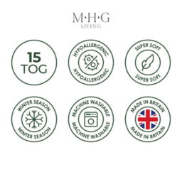 MHG Living Anti-Allergy 15 Tog Extra Warm Winter Duvet - Breathable Striped Microfibre Quilt - Single - thumbnail 7