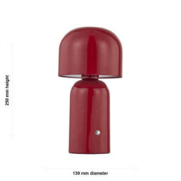 First Choice Lighting Christina - Red Led Rechargeable Touch Table Lamp - thumbnail 6