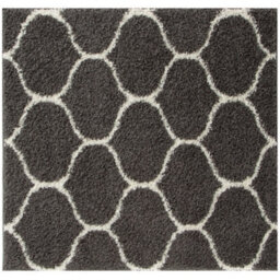 The Rugs Moroccan Shaggy Rugs And Runners Soft Fluffy Trellis Design High Pile Dark Grey And Ivory Living Room Kitchen Hallway 640 - thumbnail 1