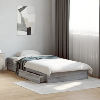 Berkfield Bed Frame With Drawers Without Mattress Grey Sonoma 90X200 Cm - image 1