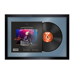 "AK Frames 25X17"" Black Sleek Vinyl Record Frame With Pompadour Mount For 12 Inch Lp Cover & Disc - Overlapped Design" - thumbnail 1