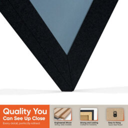 "AK Frames 25X17"" Black Sleek Vinyl Record Frame With Pompadour Mount For 12 Inch Lp Cover & Disc - Overlapped Design" - thumbnail 3