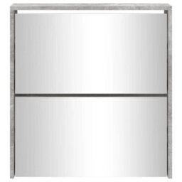 Berkfield Shoe Cabinet With Mirror 2-Layer Concrete Grey 63X17X67 Cm - thumbnail 5