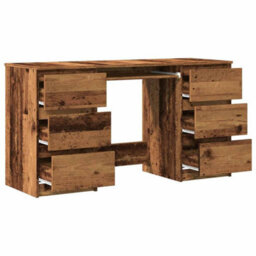 Berkfield Minimalist Writing Desk Old Wood 140X50X77 Cm Engineered Wood - thumbnail 7