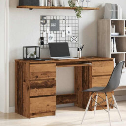 Berkfield Minimalist Writing Desk Old Wood 140X50X77 Cm Engineered Wood - thumbnail 3