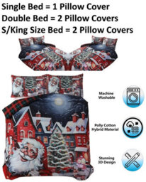 TheWhiteWater Limited Christmas Santa Vibes Xmas Duvet Set 3D Print Polycotton Bedding Set - thumbnail 5