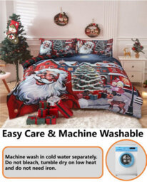 TheWhiteWater Limited Christmas Santa Vibes Xmas Duvet Set 3D Print Polycotton Bedding Set - thumbnail 2