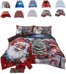 TheWhiteWater Limited Christmas Santa Vibes Xmas Duvet Set 3D Print Polycotton Bedding Set - thumbnail 1