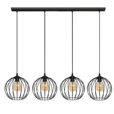 Luminosa Lighting Luminosa Mercure Straight Bar Pendant Ceiling Light Black 114Cm