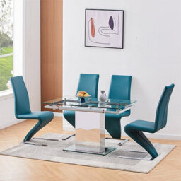 Furniture in Fashion Enke Extending Clear Glass Dining Table With Chrome Base - thumbnail 3