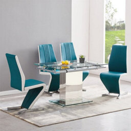 Furniture in Fashion Enke Extending Clear Glass Dining Table With Chrome Base - thumbnail 5