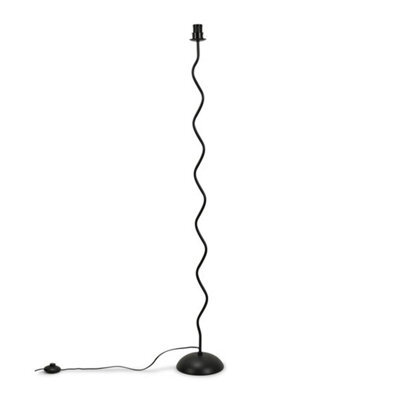 Black Metal Wiggle Floor Lamp Base Living Room Waved Light Standard Lighting - image 1