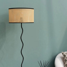 Black Metal Wiggle Floor Lamp Base Living Room Waved Light Standard Lighting - thumbnail 4
