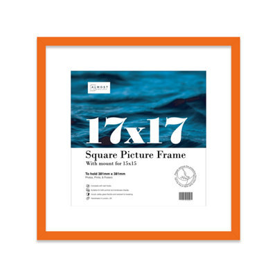 "17X17"" Orange Picture Frame - 17X17"" Square Frame With 15X15"" Mount For 17X17""/15X15"" Pictures Classic Style Thin Edge, 1 Pack" - image 1