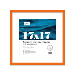 "17X17"" Orange Picture Frame - 17X17"" Square Frame With 15X15"" Mount For 17X17""/15X15"" Pictures Classic Style Thin Edge, 1 Pack" - thumbnail 1