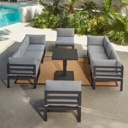 Home Detail Faro U-Shape Garden Set With Rising Table, Dark Grey - thumbnail 3