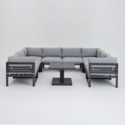 Home Detail Faro U-Shape Garden Set With Rising Table, Dark Grey - thumbnail 4