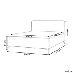 Beliani Bed Velvet Valognes 160 X 200 Cm (Eu King Size) Taupe - thumbnail 3