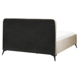 Beliani Bed Velvet Valognes 160 X 200 Cm (Eu King Size) Taupe - thumbnail 6