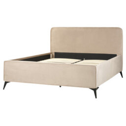 Beliani Bed Velvet Valognes 160 X 200 Cm (Eu King Size) Taupe - thumbnail 5
