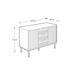 Gfw Nervata Sideboard Cabinet Ivory - thumbnail 7
