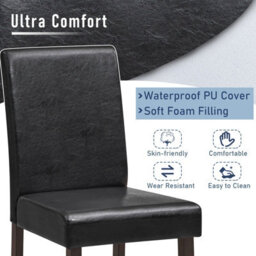 Costway Set Of 2 Bar Stools Pu Upholstered Bar Counter Height Chair Kitchen Dining Chair - thumbnail 7