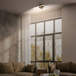 Briloner Modern Led Ceiling Light Flush Living Room Lamp Warm White Bedroom 18W, 2000Lm Black Wood - thumbnail 4