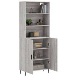 Berkfield Highboard Grey Sonoma 69.5X34X180 Cm Engineered Wood - thumbnail 3