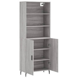 Berkfield Highboard Grey Sonoma 69.5X34X180 Cm Engineered Wood - thumbnail 4