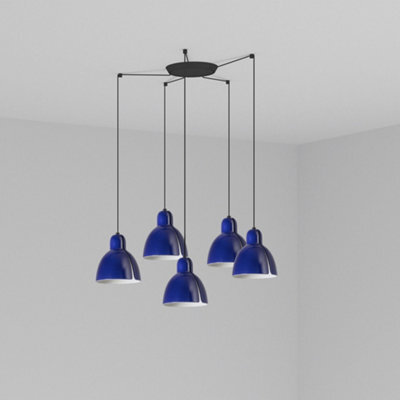 Luminosa Lighting Luminosa Venice 5 Light Cobalt Blue Cluster Drop Pendant Lamp