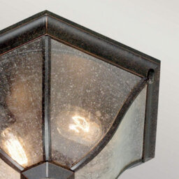 Luminosa Lighting Elstead New England 2 Light Medium Outdoor Flush Ceiling Lantern Weathered Bronze Ip44, E27 - thumbnail 3