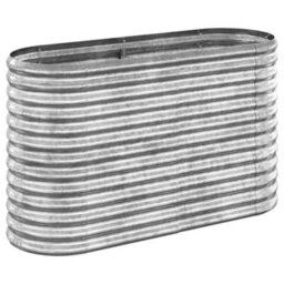 Berkfield Durable Garden Planter Powder-Coated Steel 114X40X68 Cm Silver