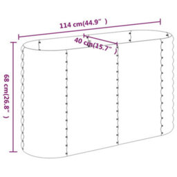 Berkfield Durable Garden Planter Powder-Coated Steel 114X40X68 Cm Silver - thumbnail 6