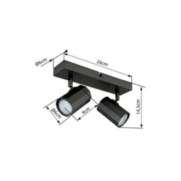 Luminosa Lighting Luminosa James Twin Ceiling Spotlight Grey Matt 2X Gu10 - thumbnail 7