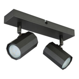 Luminosa Lighting Luminosa James Twin Ceiling Spotlight Grey Matt 2X Gu10 - thumbnail 2