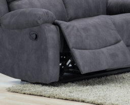 Furnishings For Less UK Alaska Grey Suede Fabric Sofa Suite Manual Reclining Sofa Set 3 + 2 Seater Sofas High Back - thumbnail 2