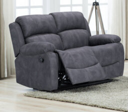 Furnishings For Less UK Alaska Grey Suede Fabric Sofa Suite Manual Reclining Sofa Set 3 + 2 Seater Sofas High Back - thumbnail 7