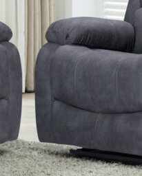 Furnishings For Less UK Alaska Grey Suede Fabric Sofa Suite Manual Reclining Sofa Set 3 + 2 Seater Sofas High Back - thumbnail 4