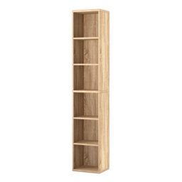 Levede Slim Wooden Bookcase Storage Shelf Organizer For Home Office - thumbnail 2