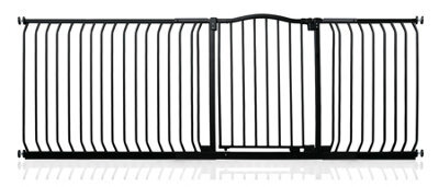 Safetots Curved Top Safety Gate, 216Cm - 225Cm, Matt Black, Pressure Fit Stair Gate - image 1