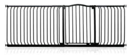 Safetots Curved Top Safety Gate, 216Cm - 225Cm, Matt Black, Pressure Fit Stair Gate - thumbnail 1