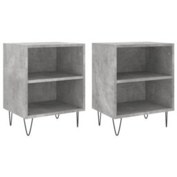 Berkfield Elegant Bedside Cabinets 2 Pcs Concrete Grey 40X30X50 Cm Engineered Wood - thumbnail 1